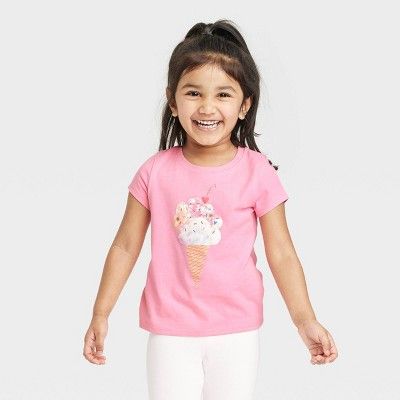 Toddler Girls' 'Ice Cream' Short Sleeve T-Shirt - Cat & Jack™ Pink | Target