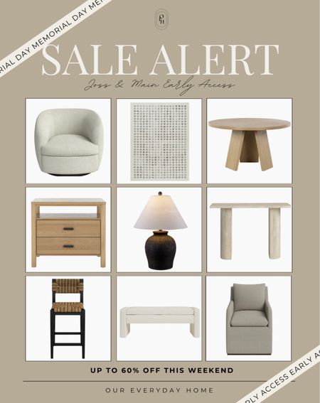 Joss & Main is having their early access Memorial Day sale this weekend! Tons of furniture, home decor and rugs are up to 60% off! 

oureverydayhome
dresser
bedroom
home
bedding
home decor
king bedding
king bed
kitchen light fixture
nightstands
tv stand decor
our everyday home

#LTKStyleTip #LTKSaleAlert #LTKHome