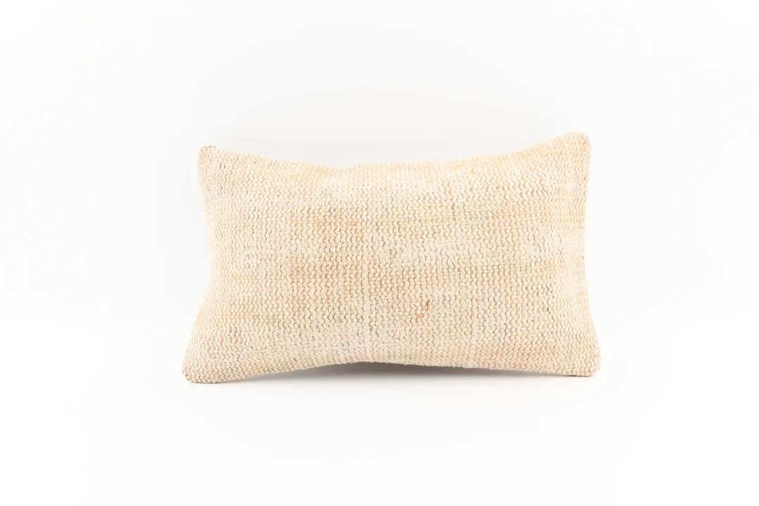 Turkish Lumbar Pillow, Throw Pillow, Natural Turkish Kilim Lumbar, 12x20 Anatolian Vintage Pillow... | Etsy (US)