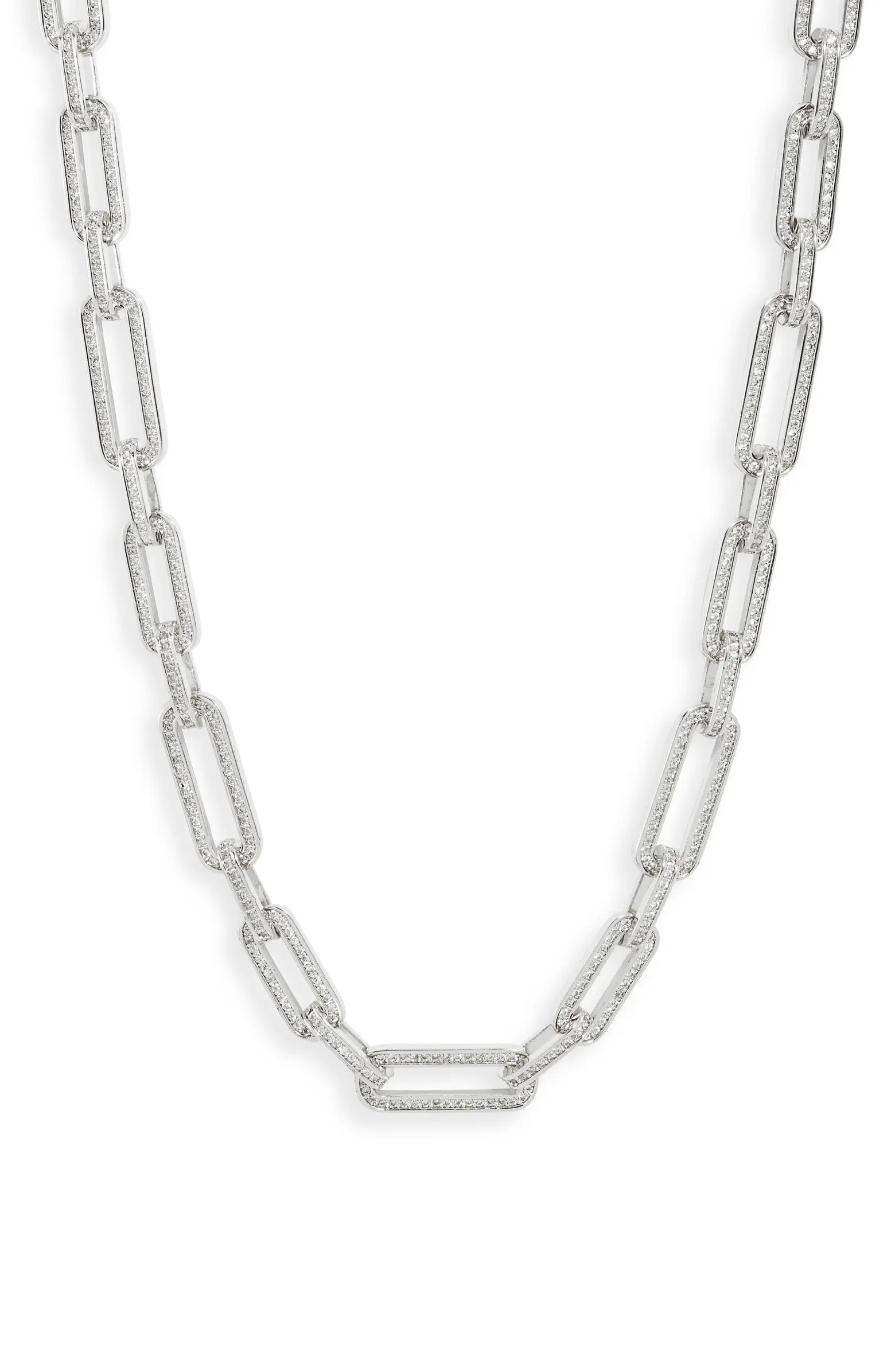 VIDAKUSH Pavé Paper Clip Link Chain Necklace | Nordstrom | Nordstrom