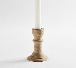 Kadence Turned Wood Candle Holder | Pottery Barn (US)