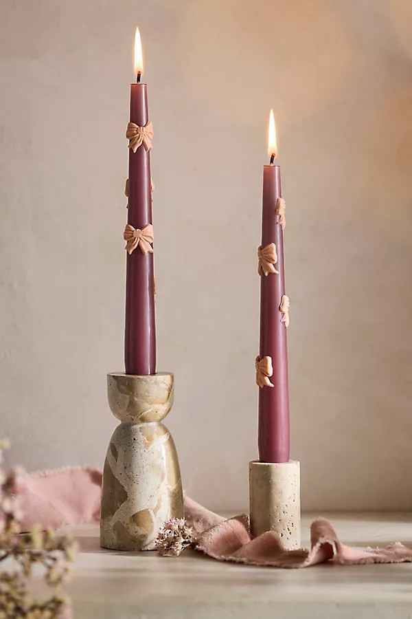 Bow Taper Candles, Set of 2 | Anthropologie (US)