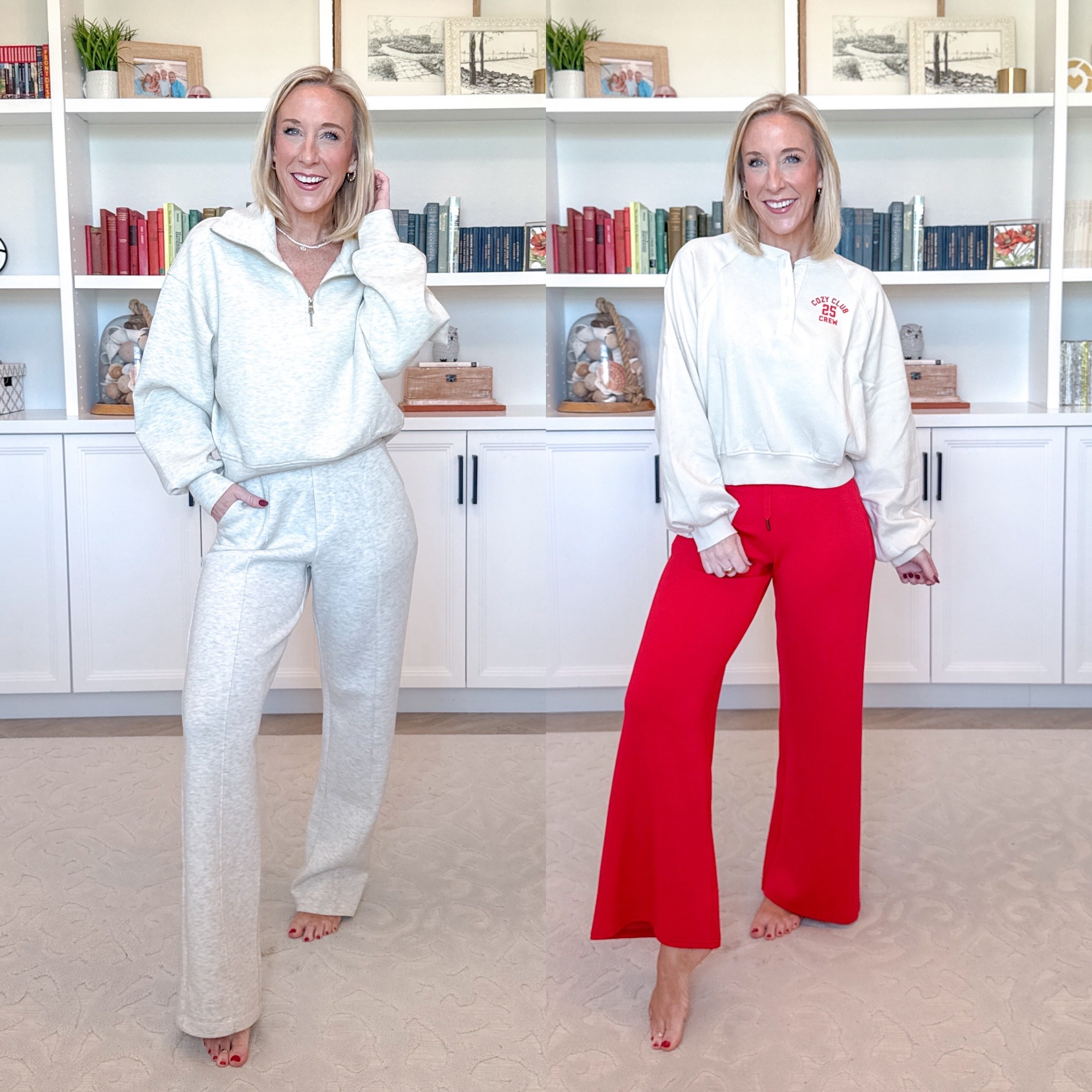 Old Navy - try-on haul 

Bounce Fleece Half-Zip Pullover Sweatshirt - size small (could have done an XS). 30% off. 9 colors. 

High-Waisted Bounce Fleece Trouser Sweatpants - size XS. 40% off. 2 colors. 

Button-Front Graphic Sweatshirt - size small (could have done an XS). 50% off. 4 colors. * Red pants - size XS petite.

High-Waisted Wide-Leg Sweatpants - size XS (I don’t have just yet but they are coming!). 30% off. Multiple colors.  

 

#LTKSeasonal #LTKSaleAlert #LTKFindsUnder50