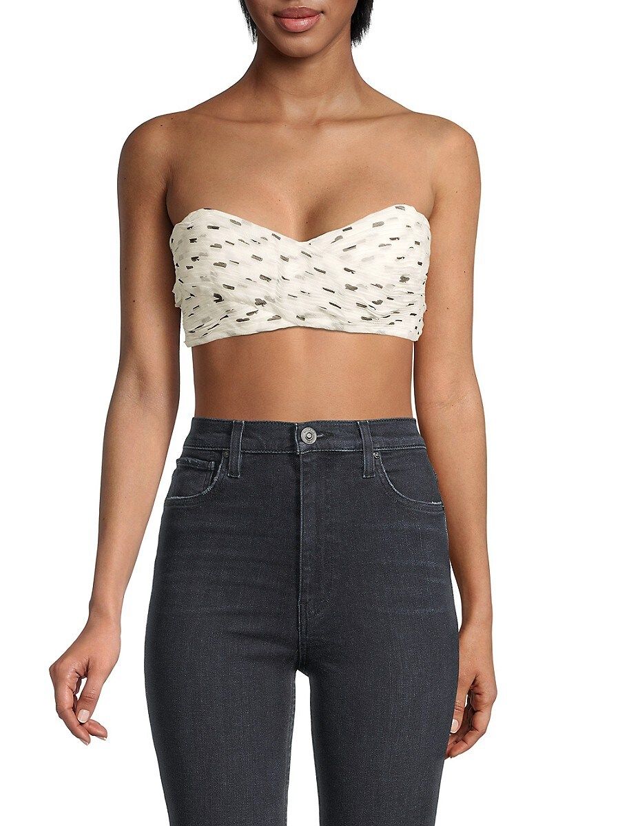 Retrofête Women's Delaney Ruched Crisscross Bra Top - Polka Dot - Size M | Saks Fifth Avenue OFF 5TH (Pmt risk)