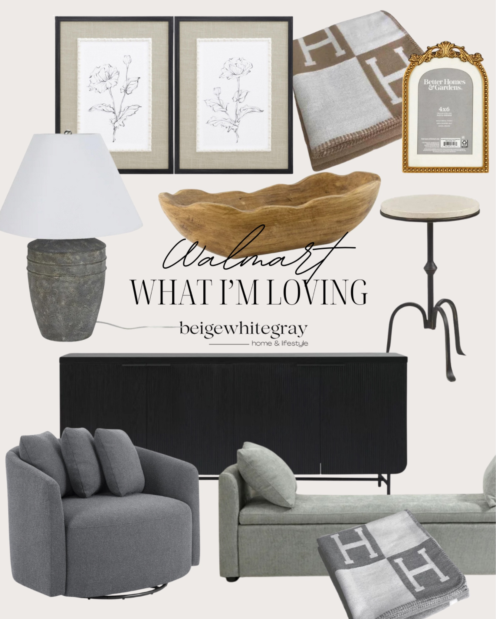 Beautiful home decor finds from Walmart!! The bench is such a steal along with the swivel chair and fluted sideboard!! The scalloped dough bowl is definitely a favorite and the cutest table too

#LTKxWalmart #LTKSaleAlert #LTKHome