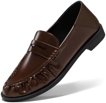Coutgo Penny Loafers for Women Comfortable Slip on Shoes Collapsible Heel Closed Toe Dressy Casua... | Amazon (US)