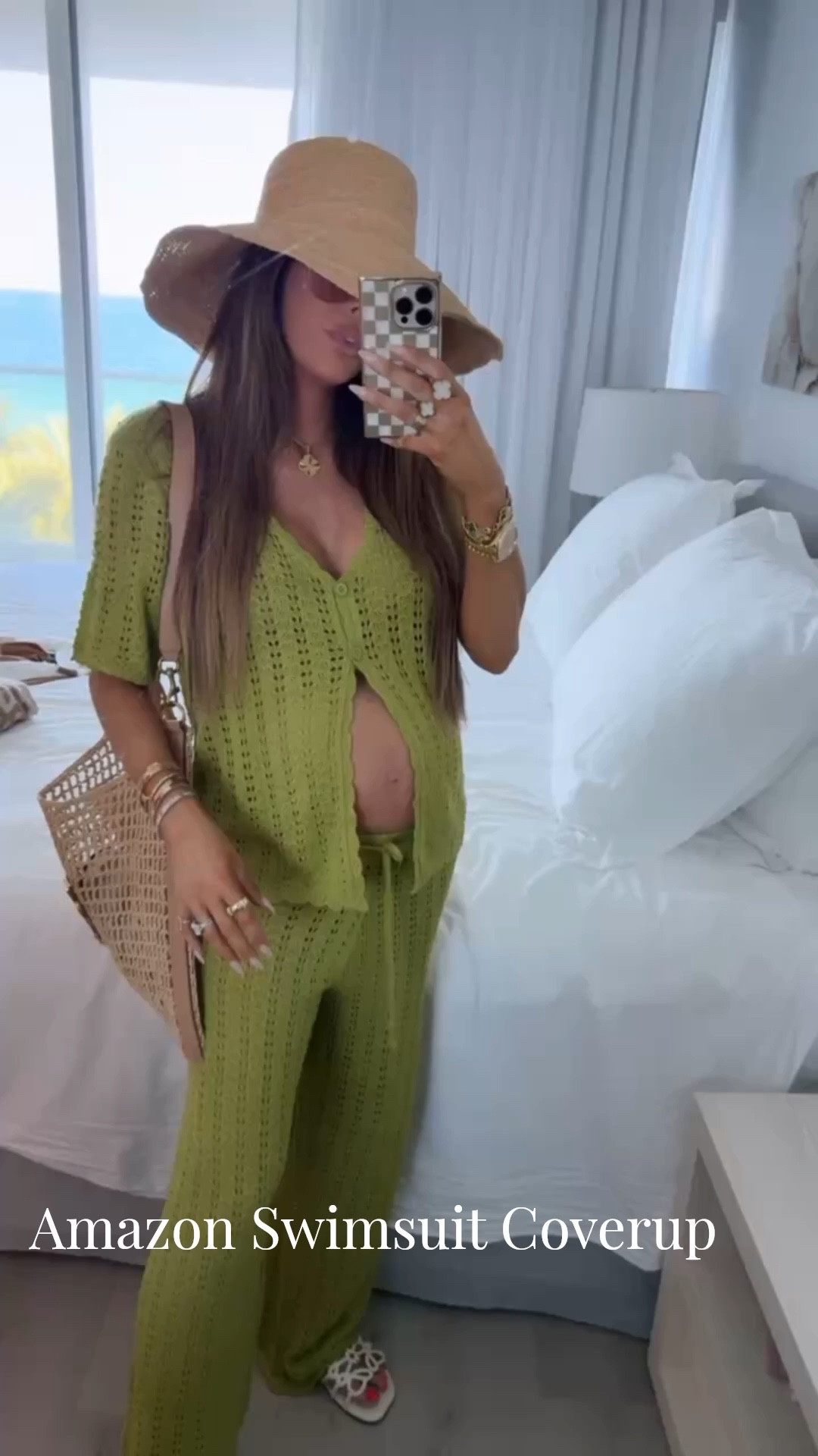 Wearing a size medium in this two piece swimsuit coverup! Linking some lookalike Loewe sandals too! 

Resort wear, Beach vacation, Coverup, Swimsuit coverup, Green coverup, Crochet knit coverup, Amazon finds, Amazon fashion, Emily Ann Gemma 

#LTKBump #LTKSwim #LTKTravel