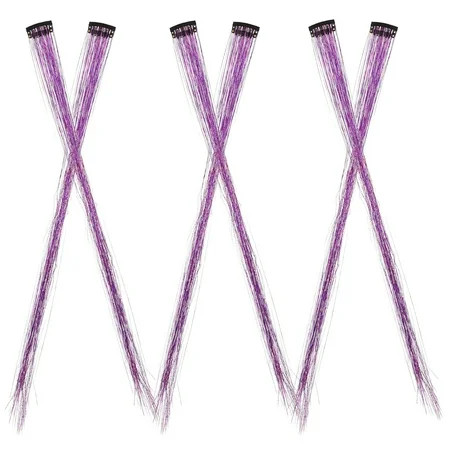 6pcs Tinsel Hair Extensions Kit Tinsel Fairy Hair Tinsel Clip In Glitter Hair Extensions | Walmart (US)