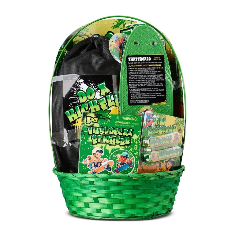Boys Skateboard Prefilled Easter Basket, by Megatoys | Walmart (US)
