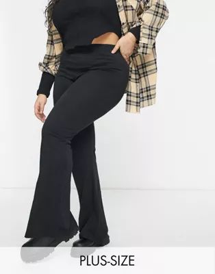 Daisy Street Plus jersey flares in black | ASOS (Global)