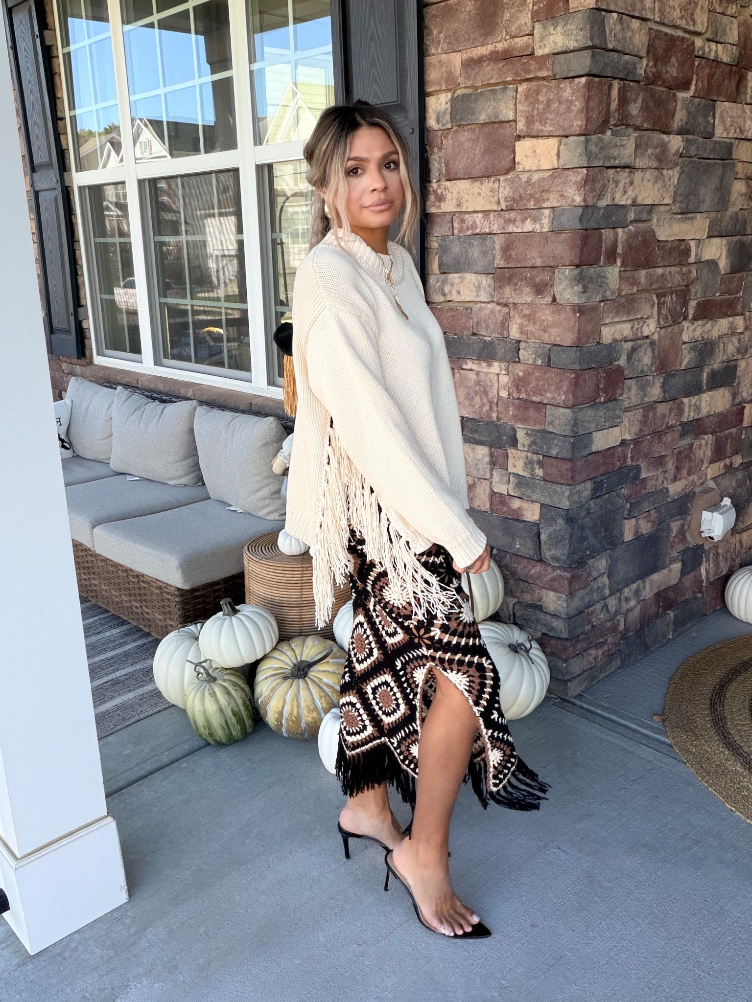 Took this summer crochet dress and layered a cute sweater over it for a fall fun look 

#LTKSeasonal #LTKStyleTip