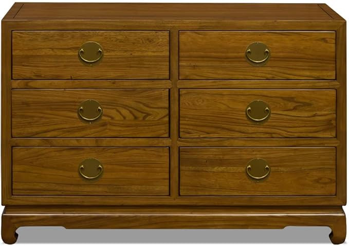 ChinaFurnitureOnline Walnut Finish Elmwood Chinese Ming Cabinet | Amazon (US)
