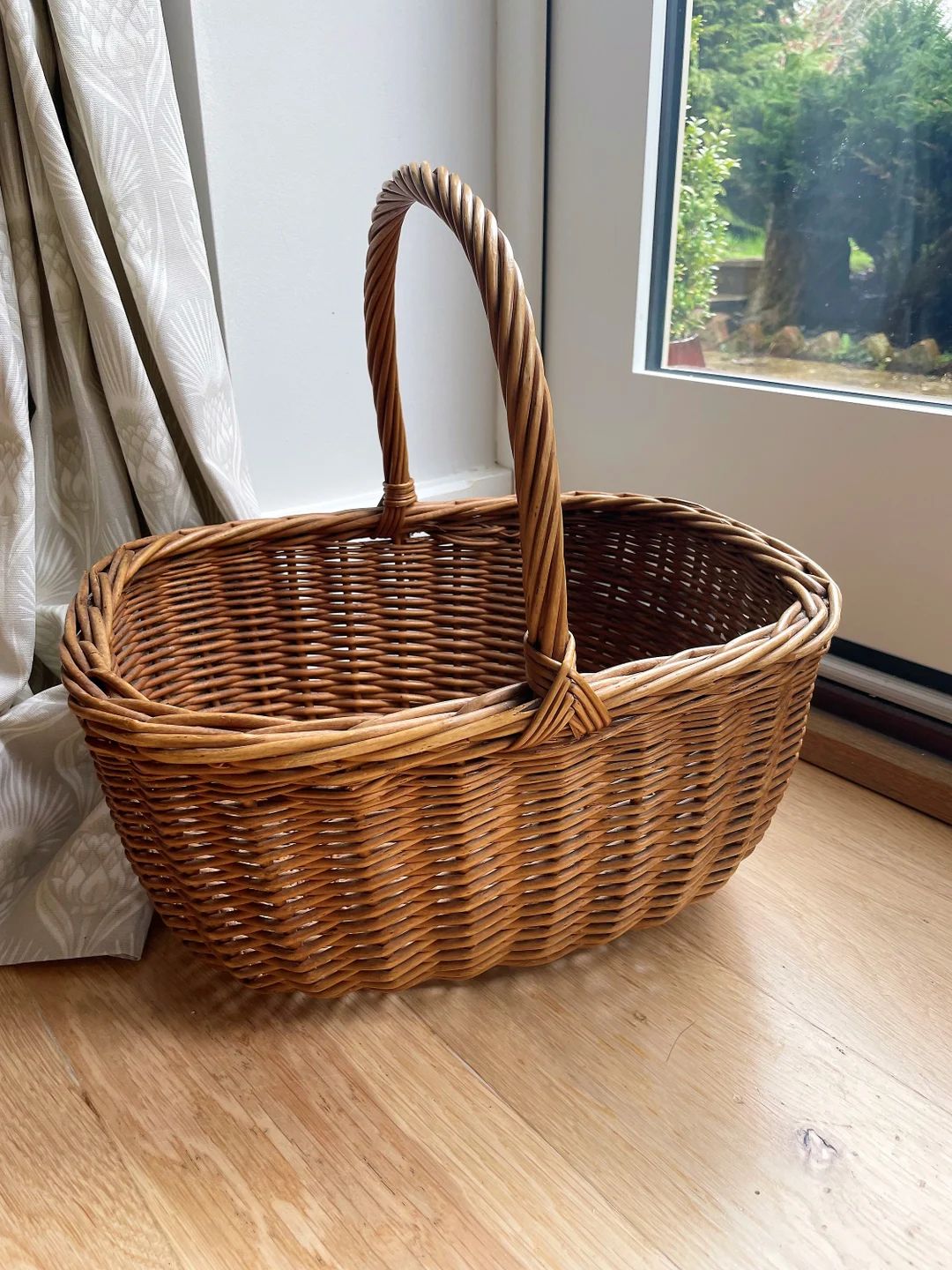 Vintage Wicker Shopping Basket | Etsy (UK)