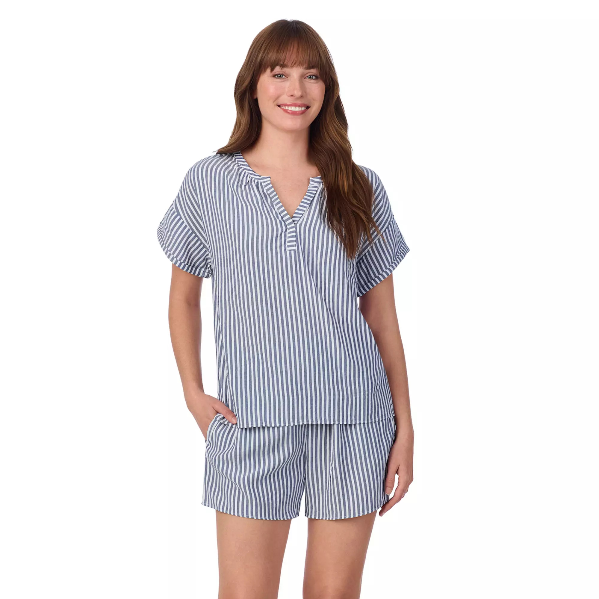 Women's Draper James 2-Piece Seersucker Short Sleeve Pajama Top & Pajama Shorts Set | Kohl's