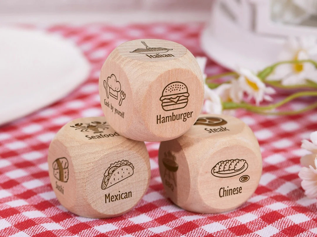 Personalized Movie/food Dice Wooden Engraved Dice Custom Movie - Etsy | Etsy (US)