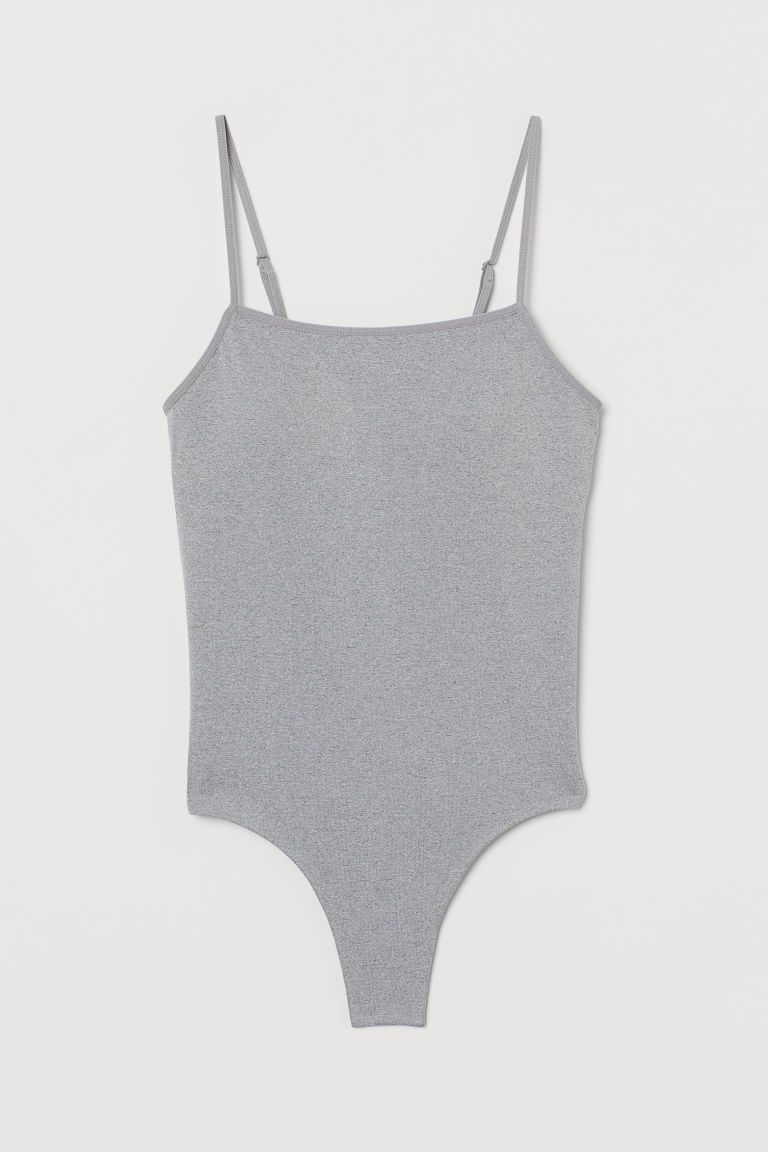 H & M - Seamless Thong Bodysuit - Gray | H&M (US + CA)