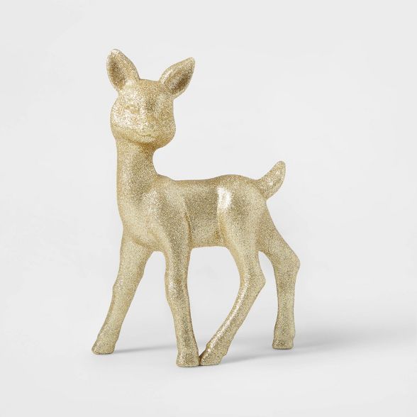 Retro Glitter Deer Decorative Figurine Champagne - Wondershop™ | Target