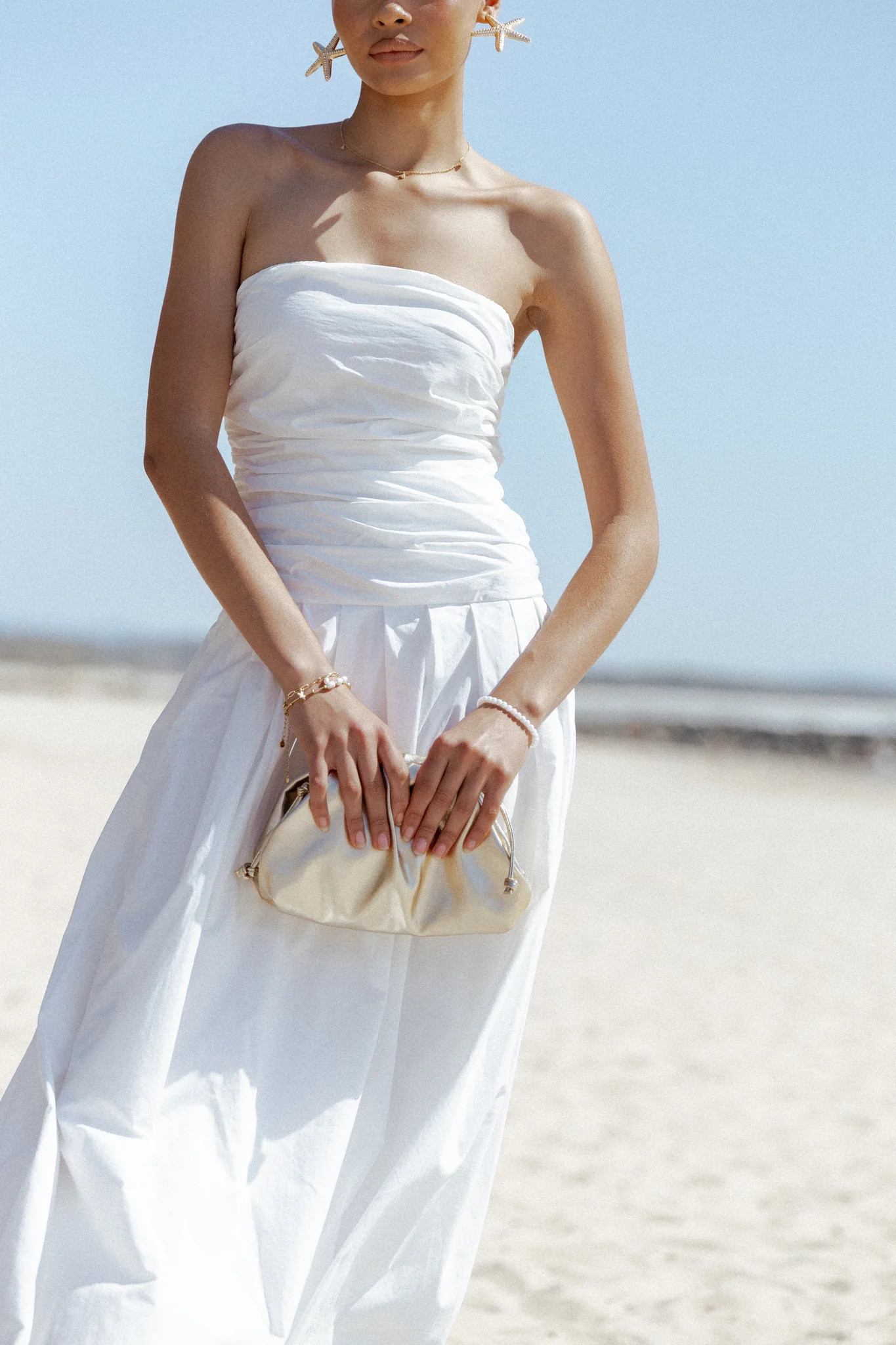 Nell Strapless Maxi Dress - White | Petal & Pup (US)