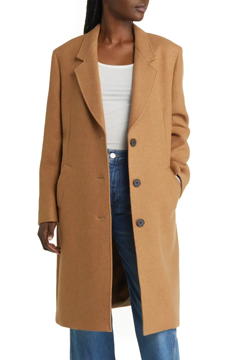 FRAME East Side Single Breasted Wool Blend Coat | Nordstromrack | Nordstrom Rack