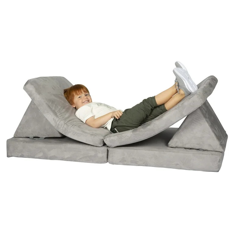 Huddle Customizable Kids Play Foam Couch, Grey, 4 Pieces, for Toddlers Ages 2+ | Walmart (US)