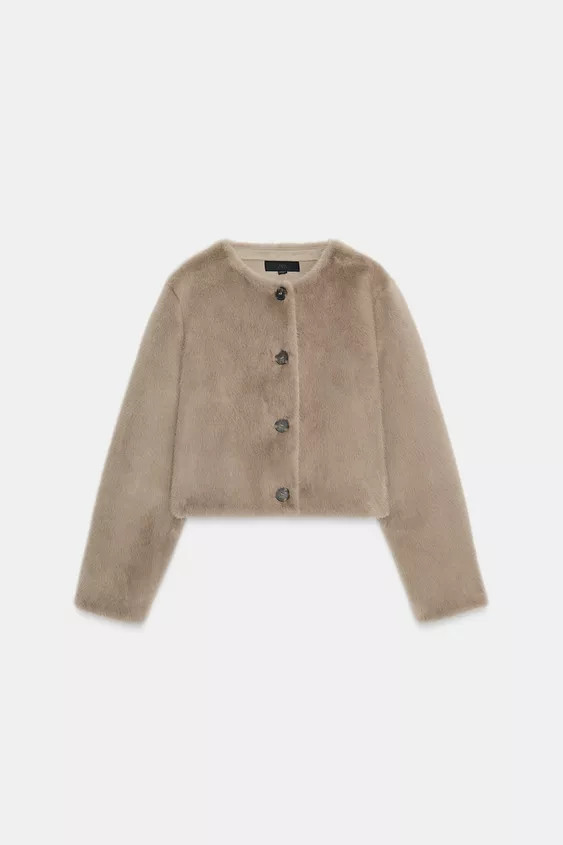 FAUX FUR SHORT JACKET | Zara US