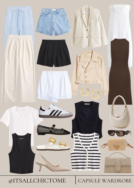 Spring or Europe capsule wardrobe! A mix of staples that you can wear a hundred different ways. Lots of linen pieces! 

#LTKtravel #LTKSeasonal #LTKstyletip