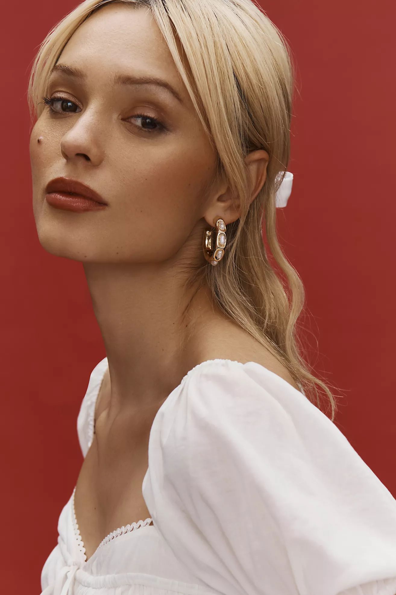 Encased Stone Hoop Earrings | Anthropologie (US)