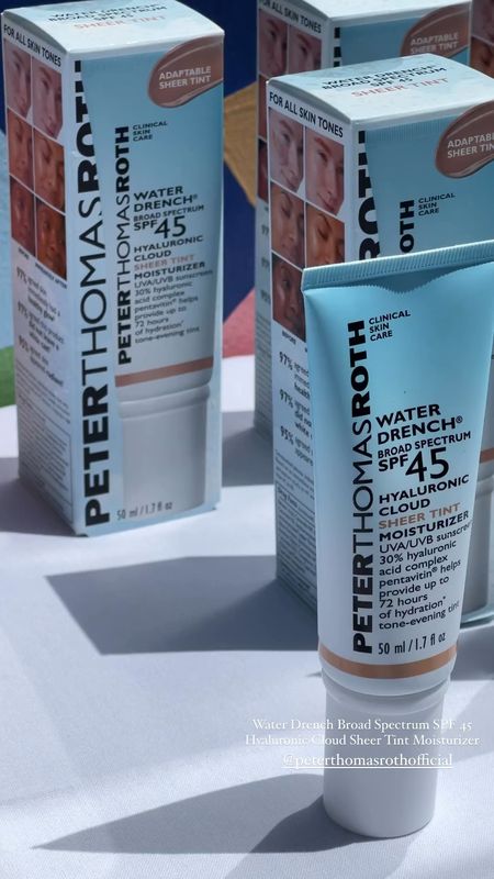 New product alert: Peter Thomas Roth Water Drench Hyaluronic Cloud Sheer Tint Moisturizer Broad Spectrum SPF 45 - perfect for the summer months! 

#makeup #skincare #summer #travel #beach

#LTKtravel #LTKbeauty #LTKSeasonal