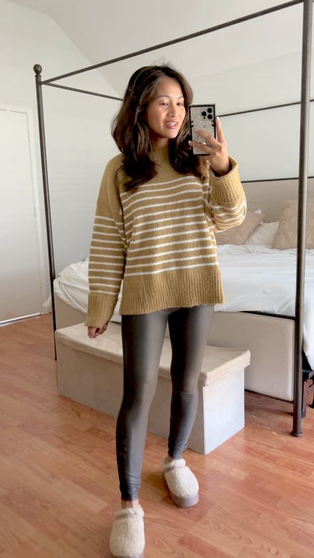 Striped sweater, size small, Amazon fashion, fuzzy booties, black leggings  

#LTKshoecrush #LTKfindsunder50 #LTKstyletip