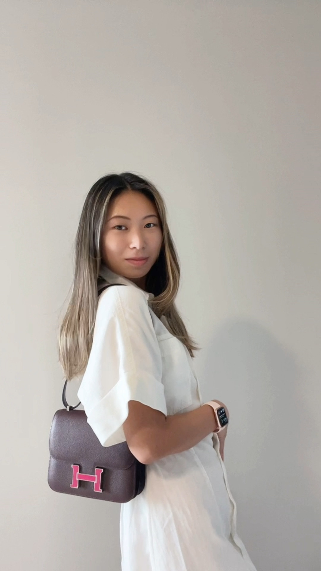 Simple white summer shirt dress outfit with Hermes constance 18 bag // Dress - Zara (old, alternative options linked), Bag - Hermes (preowned options linked) // white dress, summer outfit, daytime outfit, brunch outfit, weekend outfit, hermes bag 

#LTKitbag #LTKstyletip