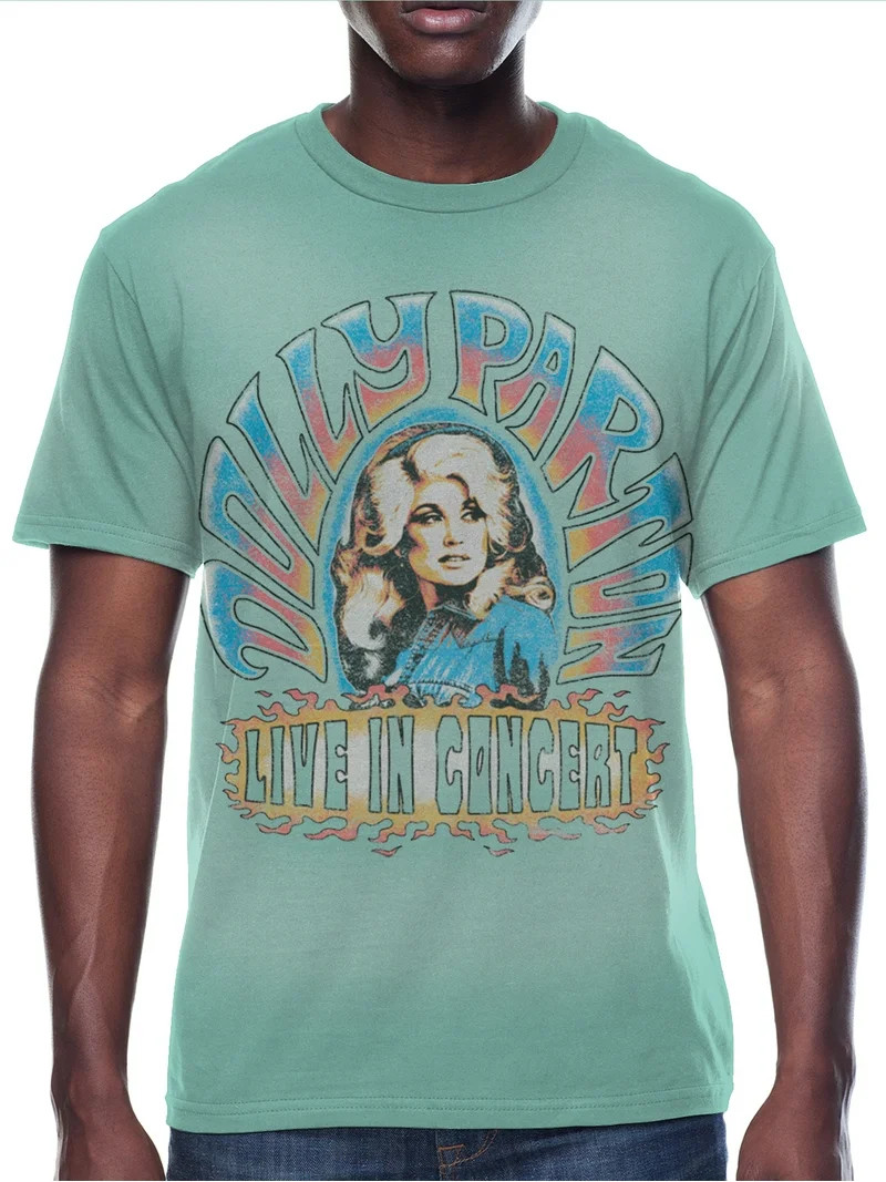 Dolly Parton Men's & Big Men's Mineral Wash Graphic Tee, Sizes XS-3XL | Walmart (US)