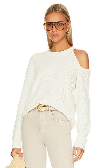 PISTOLA Eva Cold Shoulder Sweater in White. - size M (also in S, XL, XS) | Revolve Clothing (Global)