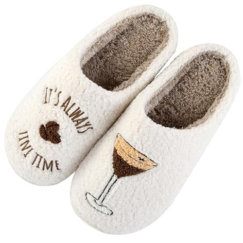 USSOLYW Espresso Martini Slippers for Women Men Espresso Martini Gifts Funny Glasses Slippers 4344 | Amazon (US)