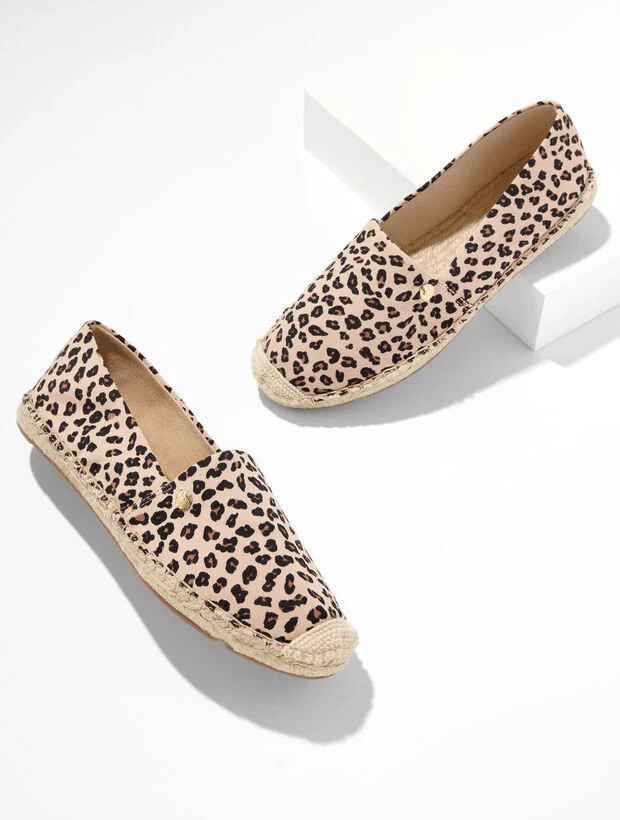 Izzy Twill Espadrille Flats - Tricolor Cheetah | Talbots
