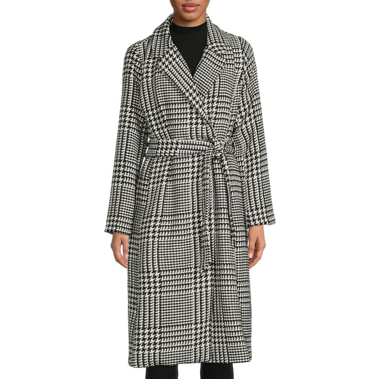 Jason Maxwell Women's Wool Plaid Belted Maxi Coat - Walmart.com | Walmart (US)