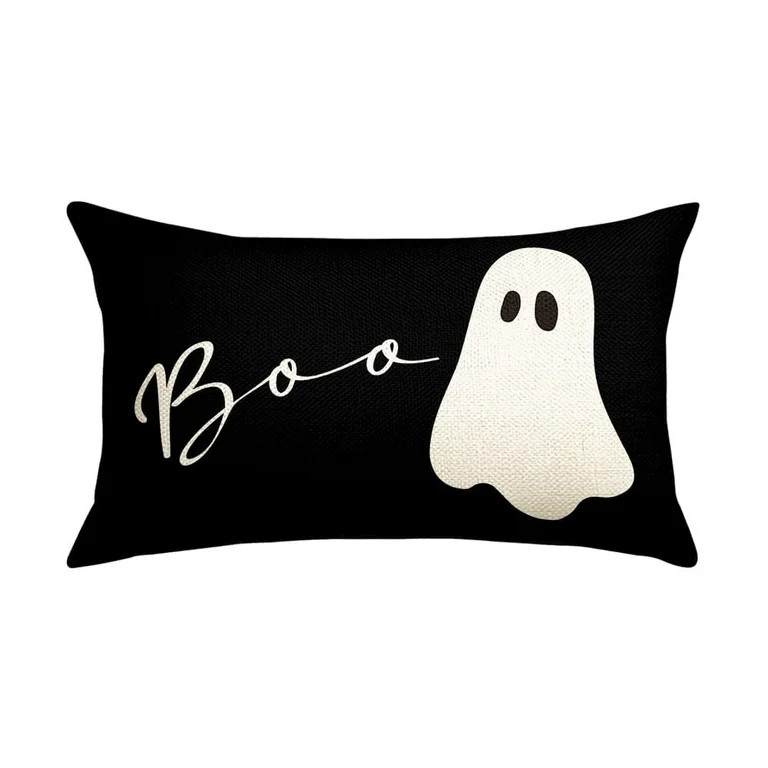 Sm:)e Boo Ghost Halloween Throw Pillow Cover 12 x 20 Inch Decorative Outdoor Cushion Covers | Walmart (US)