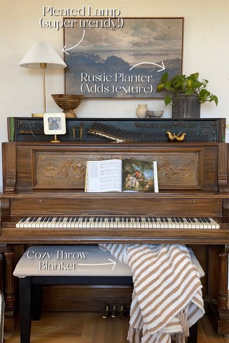 When deciding to change up the decor on my piano I KNEW this pleated lamp would look amazing on top! It’s the perfect size and pairs well with tons of decor styles! Add in the rustic planter, cozy blanket, and other fun goodies and it’s a whole new space 😍❤️

#walmartpartner @walmart

#LTKfindsunder50 #LTKhome #LTKstyletip
