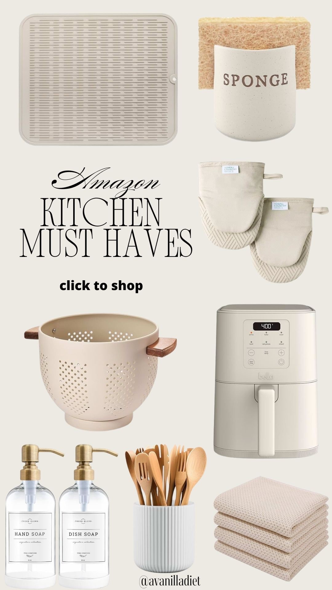 Amazon kitchen must-haves 🤍 everyday staples that make cooking, hosting, and staying organized so much easier. These are the kind of finds you’ll use on repeat and wonder how you lived without 🍽️✨

#amazonkitchen #amazonmusthaves #kitchenfavorites #kitchenfinds #amazonhome #homefinds #kitcheninspo #hostingessentials #homeessentials #organizedhome #amazonfavorites #ltkhome

#LTKHome