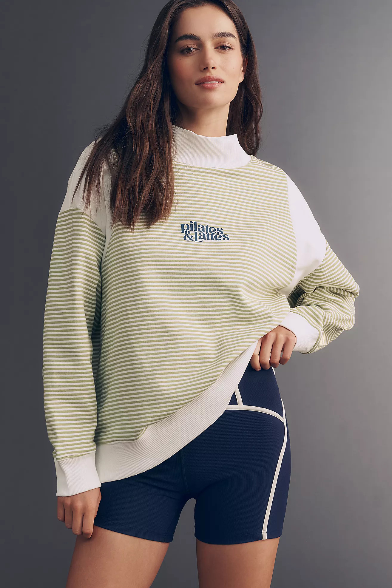 Daily Practice Cotton Embroidered Mock-Neck Sweatshirt | Anthropologie (US)