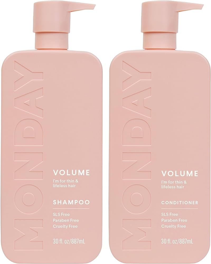 MONDAY HAIRCARE Volume Shampoo + Conditioner Set (2 Pack) 30oz Each for Thin, Fine, and Oily Hair... | Amazon (US)