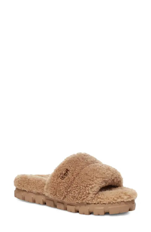 UGG(r) Cozetta Curly Genuine Shearling Slide Slipper in Chestnut at Nordstrom, Size 6 | Nordstrom