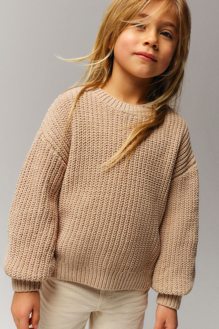 Chenille Knit Sweater - Beige - Kids | H&M AU | H&M (AU)