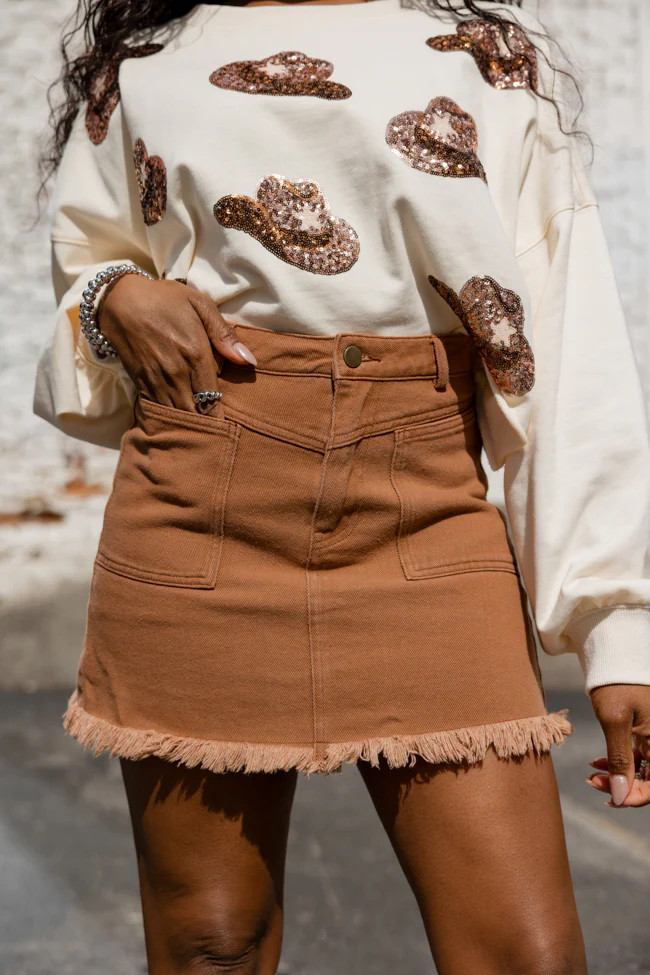 Wait And See Terracotta Cargo Skort | Pink Lily