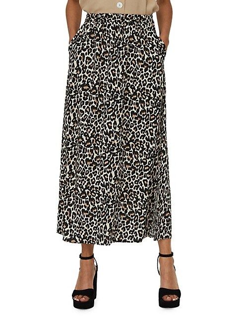 Simple Easy Leopard-Print Midi Skirt | The Bay
