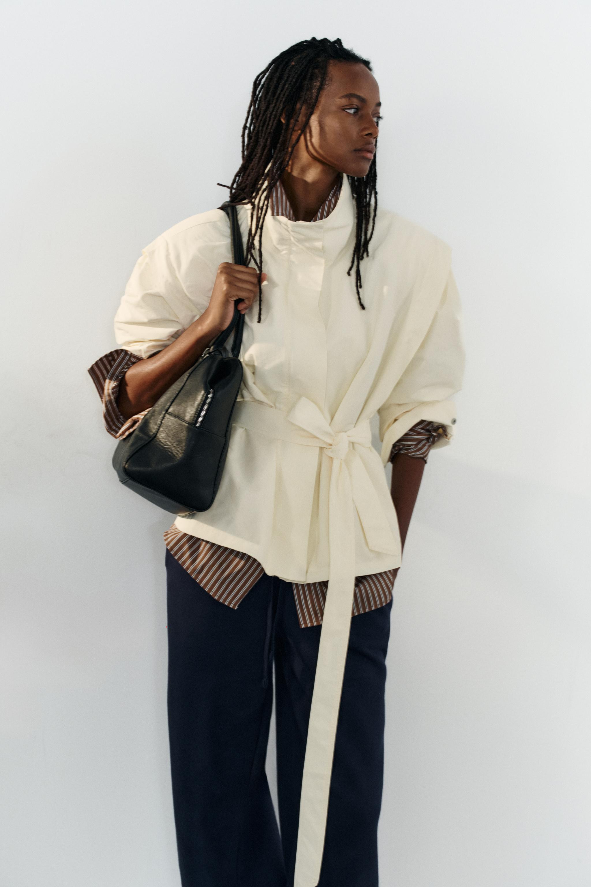 HIGH-NECK BELTED BLAZER | Zara US