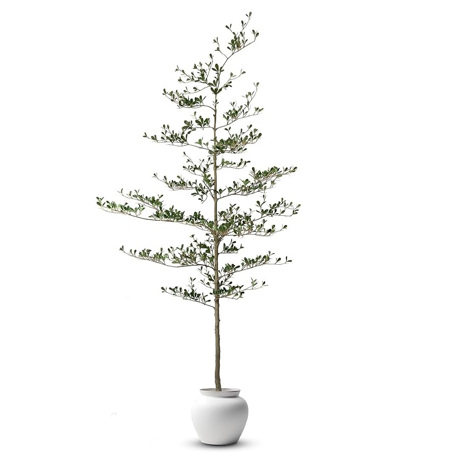 7.2FT Black Olive Tree Artificial - Indoor Tall Faux Shady Lady Tree with Black Base Pot, Realist... | Amazon (US)