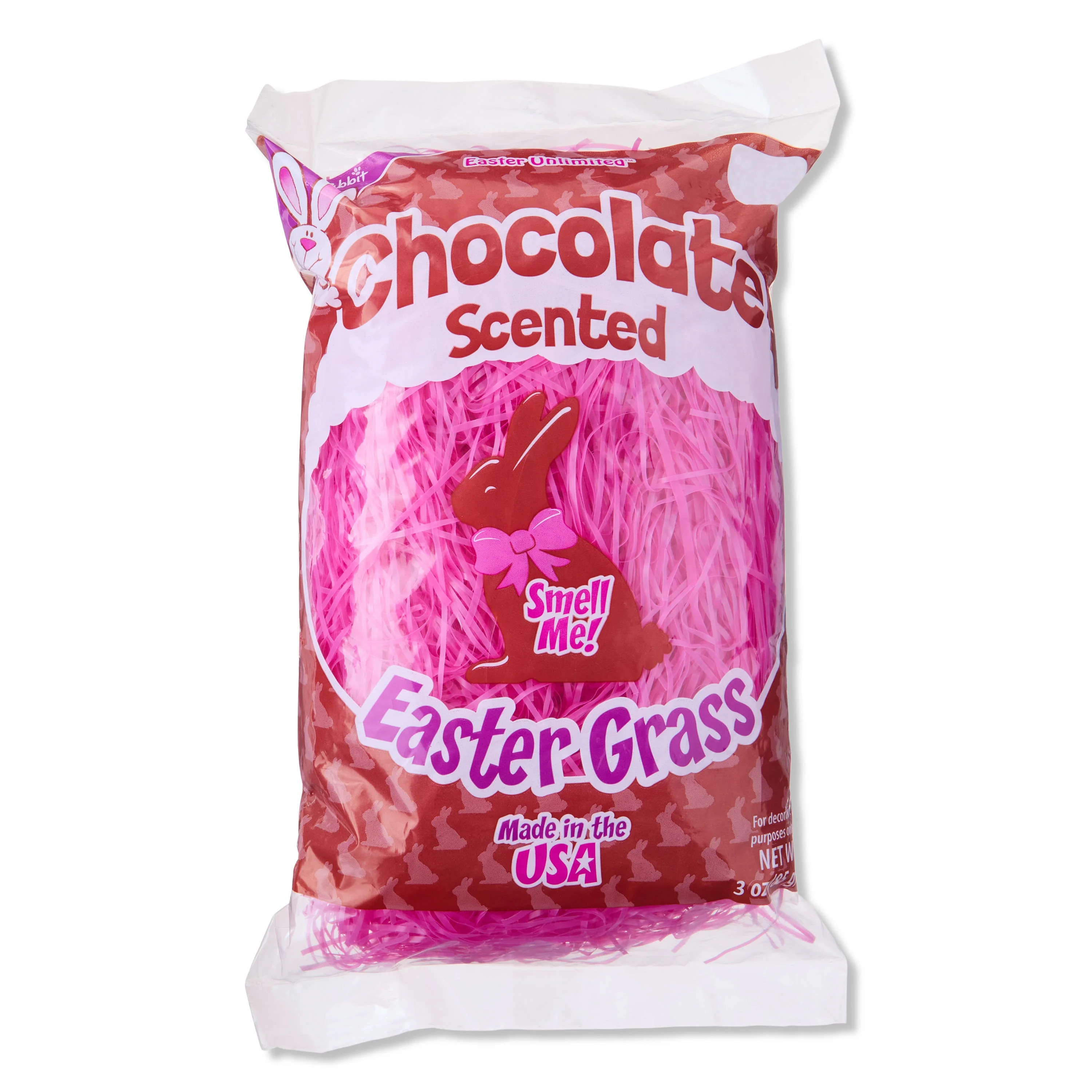 Easter Unlimited Chocolate Scented Plastic Easter Grass, Pink, 3 oz. | Walmart (US)