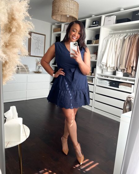 This little dress is so darling. I love it and the ruffle detail! It comes in other colors and is under $25! I sized up to an XL and it’s perfect! I paired with these super cute heels too on sale for $14.95! I sized up to a 10. 

#LTKfindsunder50 #LTKstyletip #LTKmidsize