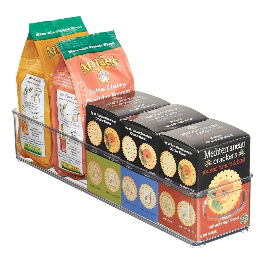 iDesign Small Stackable Pantry Bin with Handles - Organizer Bins for Kitchen, Clear, Made in USA | Amazon (US)