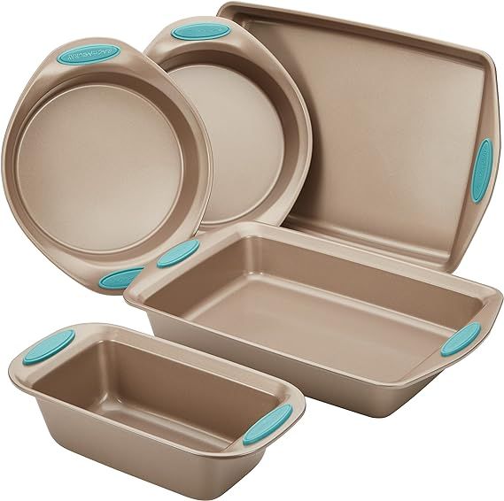 Rachael Ray Cucina Bakeware Set Includes Nonstick Bread Baking Cookie Sheet and Cake Pans, 5 Piec... | Amazon (US)